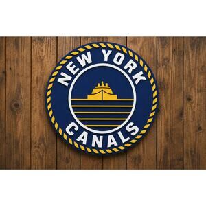 New York State Canals Sign Kayak Canoe Boat Fish Swim Canal Water Trail